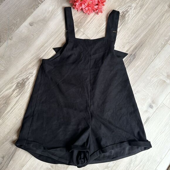 Shein Curve Black Faux Suede Romper Jumpsuit Size 2X - Picture 4 of 5